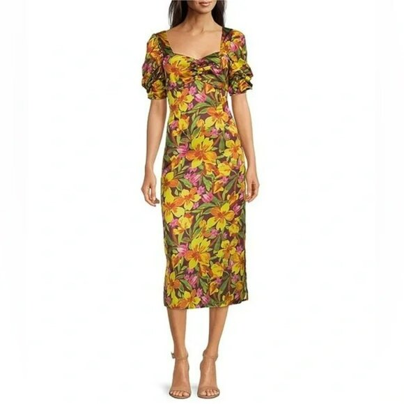 NWT Adelyn Rae Floral Sweetheart Dress.  Sz L - Picture 1 of 15